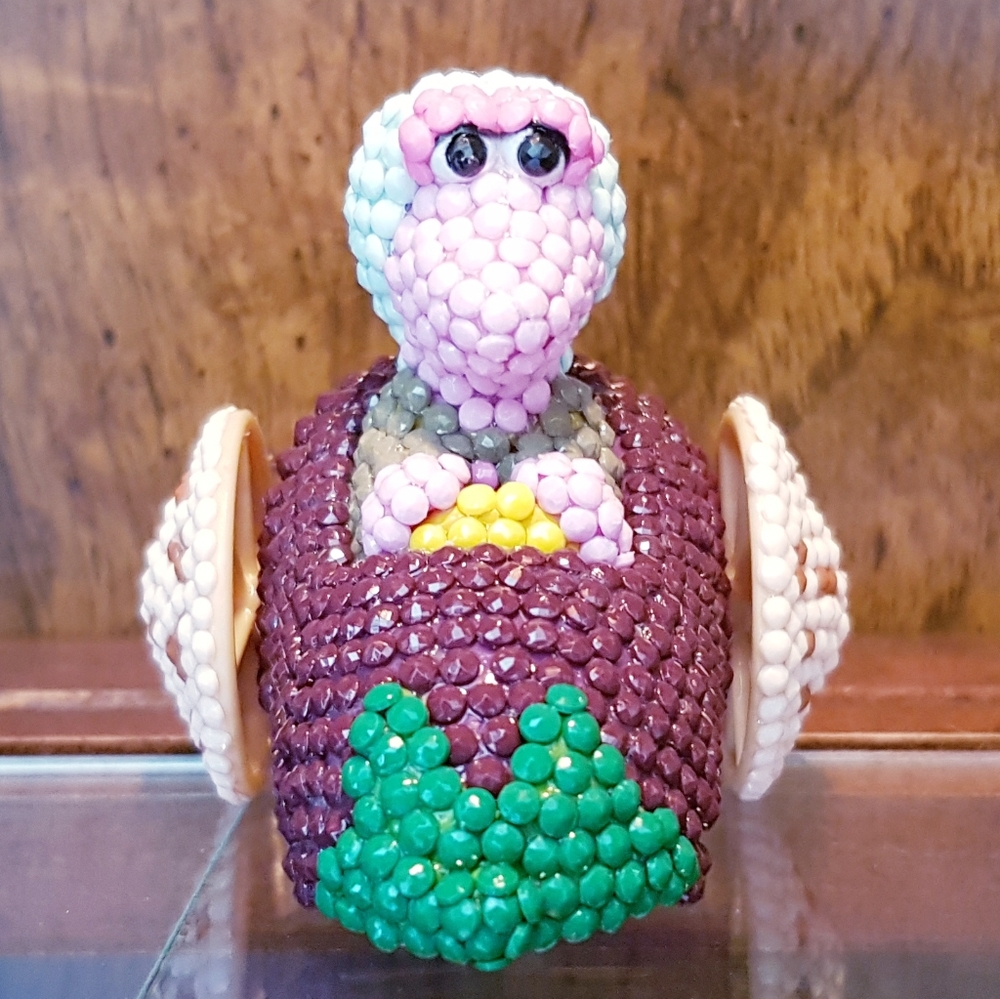 1988 Mokey Figure Fraggle Rock Beaded Upcycled Hand Crafted Vintage McDonald's